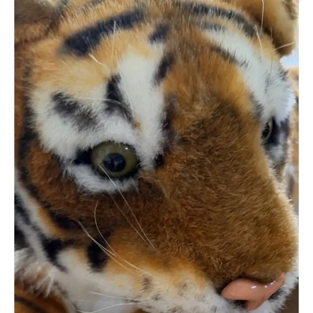 Vtg KellyToy TIGER Large 30” (feet to tush) Plush Stuffed Animal Realistic RARE